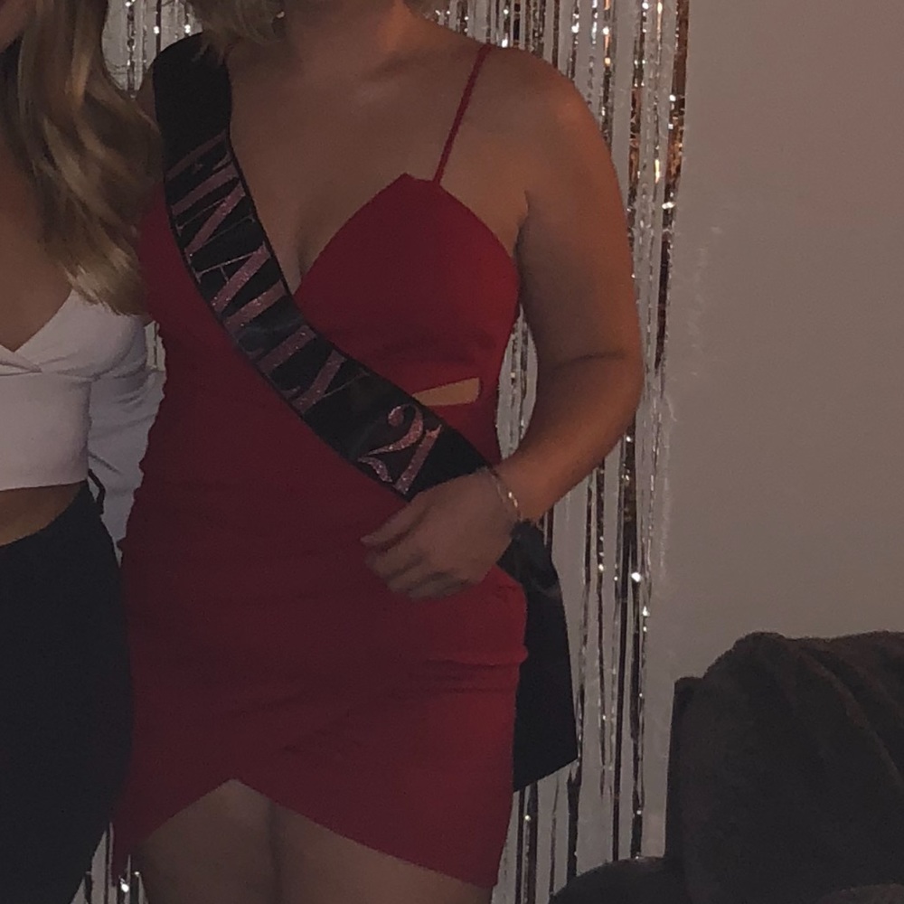 Red Dress with Cutouts